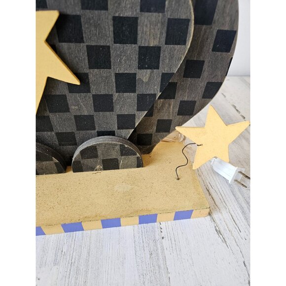 vintage Terrys village vintage wooden cat 28" Halloween prop light up pumpkin la - Picture 9 of 12